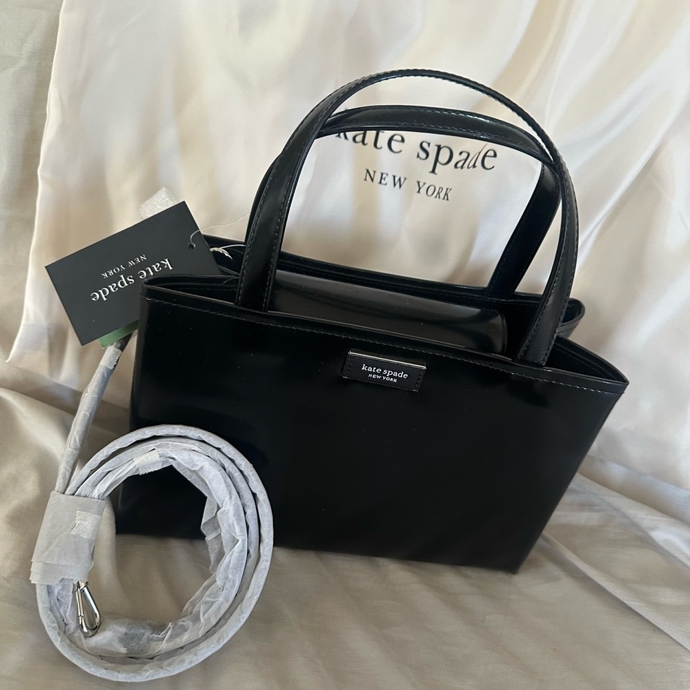 Kate Spade Glossy Black Shoulder Bag
